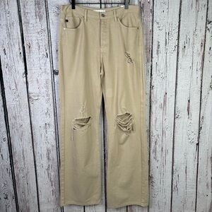 NWT KanCan Montana 90’s Flare Jeans Size 11 w/ 35” Inseam Tan Distressed *Flaw*